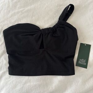 Wild Fable Black One-Shoulder Top